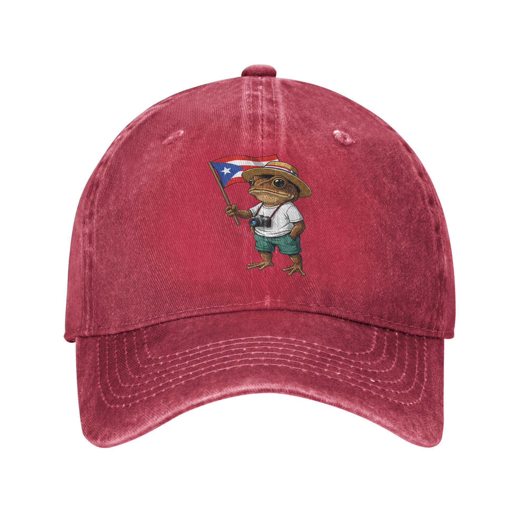 Bad Bunny Puerto Rico Coqui Frog Boricua Puerto Rican Flag Taino Baseball Cap Trucker Hat Sun-Proof Snapback Cap Baseball Caps One Size