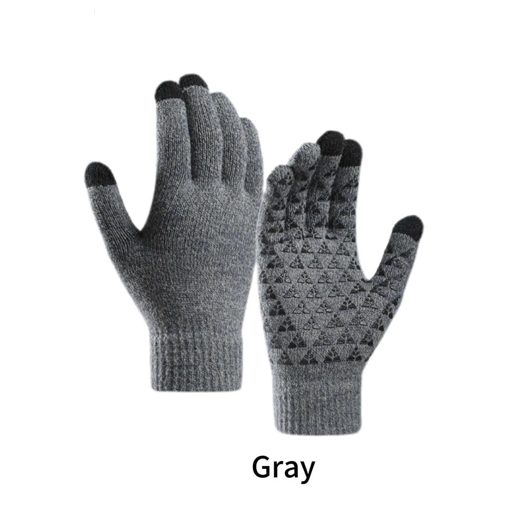 Winter Knitted Gloves Outdoor Cycling Sport Warm Glove Full Fingers Thickness Non-slip Touch Screen Gloves For Running Hiking