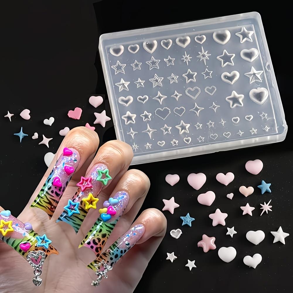 3D Silicone Nail Art Mold Heart Star Geometric Nail Art DIY Transparent Manicure Template For UV Gel Polish Decoration Tools