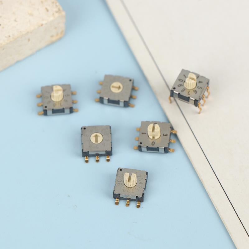 2Pcs Mini Encoder Rotary Encoder Switch Bcd8421 Multi Gear Band Knob Switch Smd Band Switch