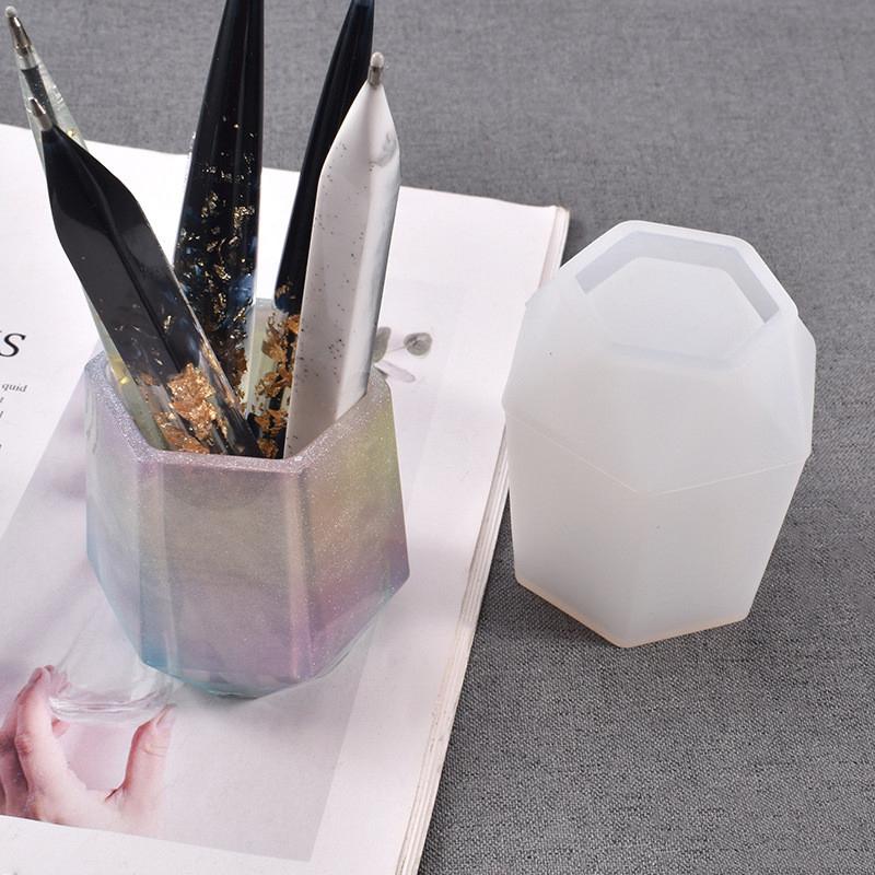 DIY Tasse Silikonform Stifthalter Form Epoxidform Sechseck Runde Formen