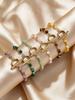 Dainty Boho Colorful Crystal Beads Bracelet for Women, Stainless Steel OT Buckle Natural Stone Bracelet, Exotic Handmade Jewelry