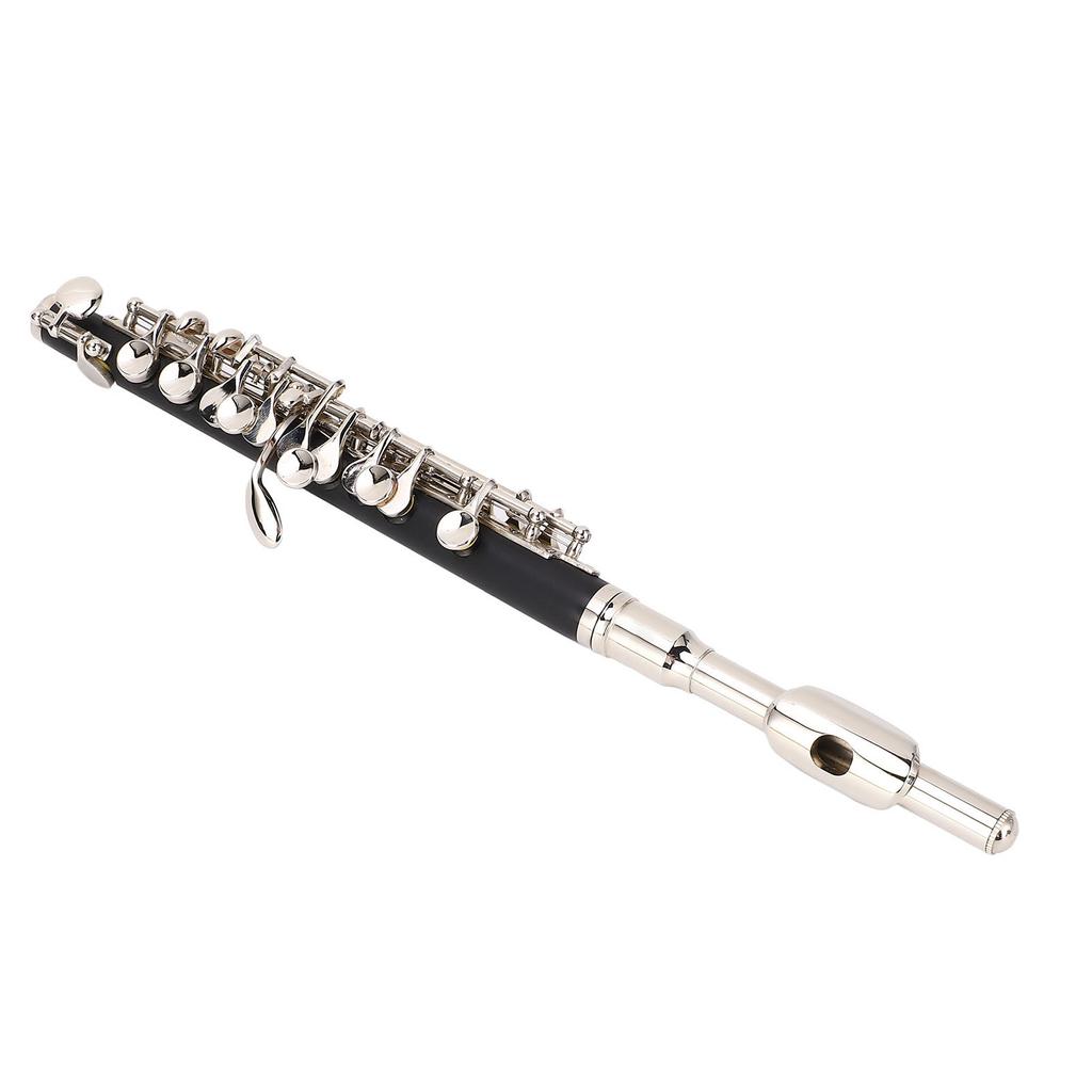 C Piccolo Flute Instrument Key C Student School Band Orchestra for Beginners with Cleaning Kit Carrying Case Tuning Rod