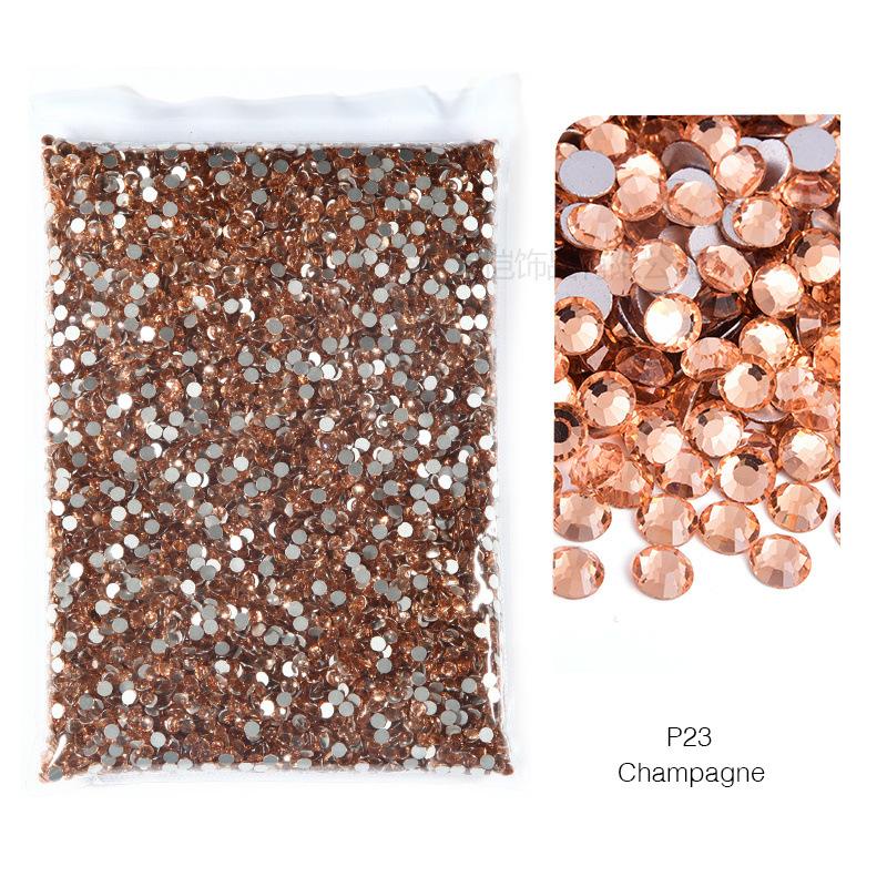 P1-70 Ordinary Color Large Packaging Glass Flat Bottom Diamond Rhinestone Nail Diamond Diy Crystal Mobile Phone Case Beauty Jewelry Accessories