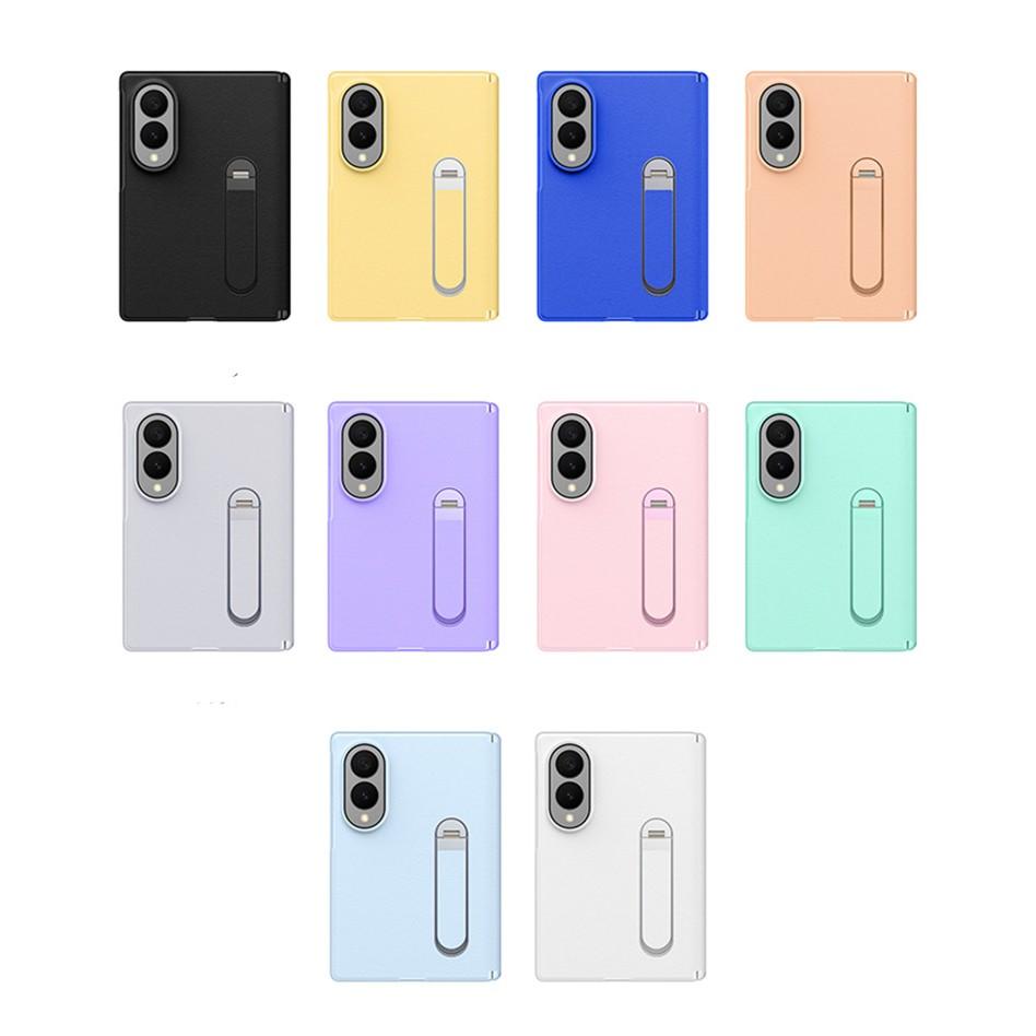 360 Metallhalter Lederhülle für Samsung Galaxy Z Fold 8 Wide 5G Displayschutzfolie Magnetische Scharnier Schutzabdeckung