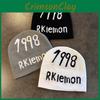 Letter 1998 Rkiemo Knit Cap For Fall Casual And Streetwear Looks Gift Hat