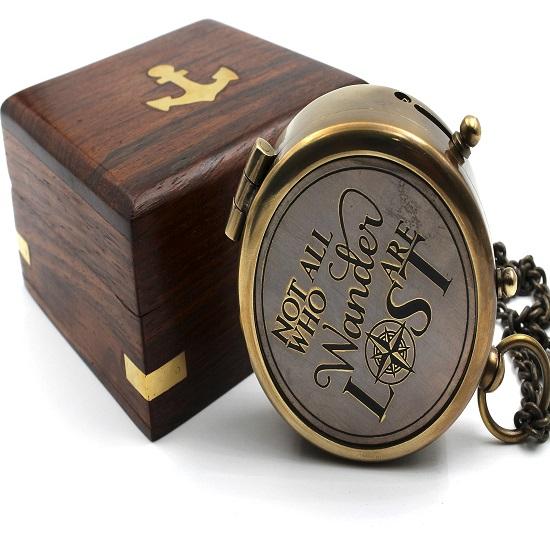 Busolă din alamă Cadouri pentru ziua de naștere a fiului| Cadouri pentru ziua absolvirii pentru fiu|