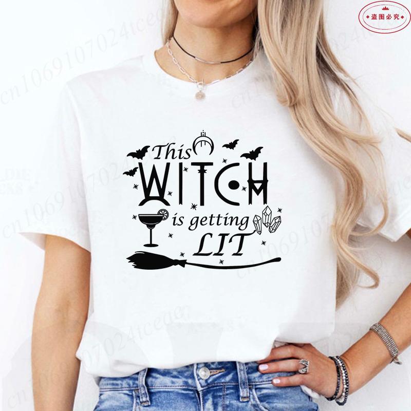 Halloween Bachelorette Party Tshirt This Witch Is Getting Hitched Tees Brides Crew Shirt Women Halloween Bridesmaid Tops