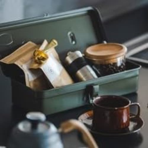 Toyo Steel (TOYO) Steel Tool Box T-320 Moss Green [Approx. 33cm Wide X 14cm Deep X 9cm High] Made In Japan Tool Box Storage Box