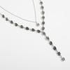 European and American retro ins style rose chain necklace, design flower stacked Y-shaped clavicle chain necklace