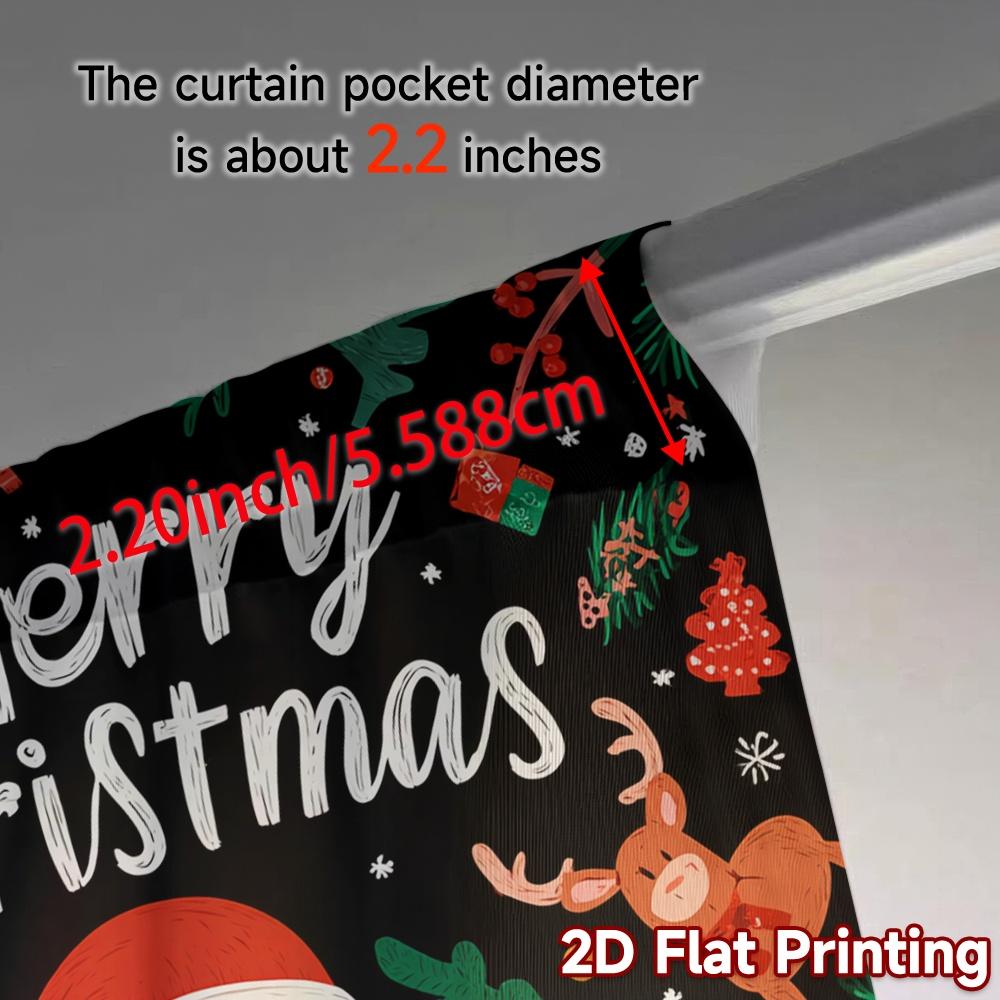 2D Flat Printing  JIT 2pcs   Curtains (Without Rod) Festive Cheer(1) Contemporary Popular Curtains 100% Polyester Curtains Thermal