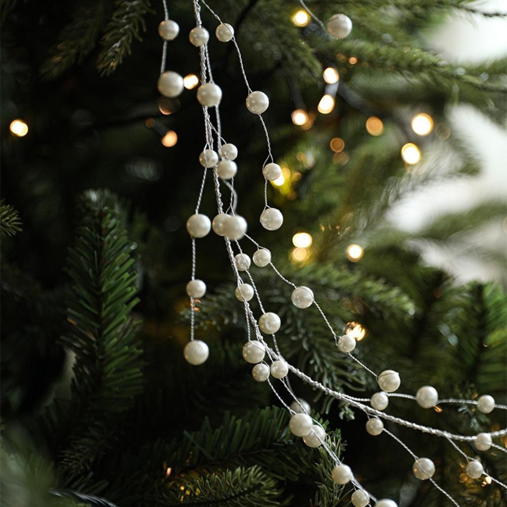 Crystal Imitation Pearl Chain Christmas Pendants New Year Creative Xmas Tree Ornaments Pendant Hanging Ornament