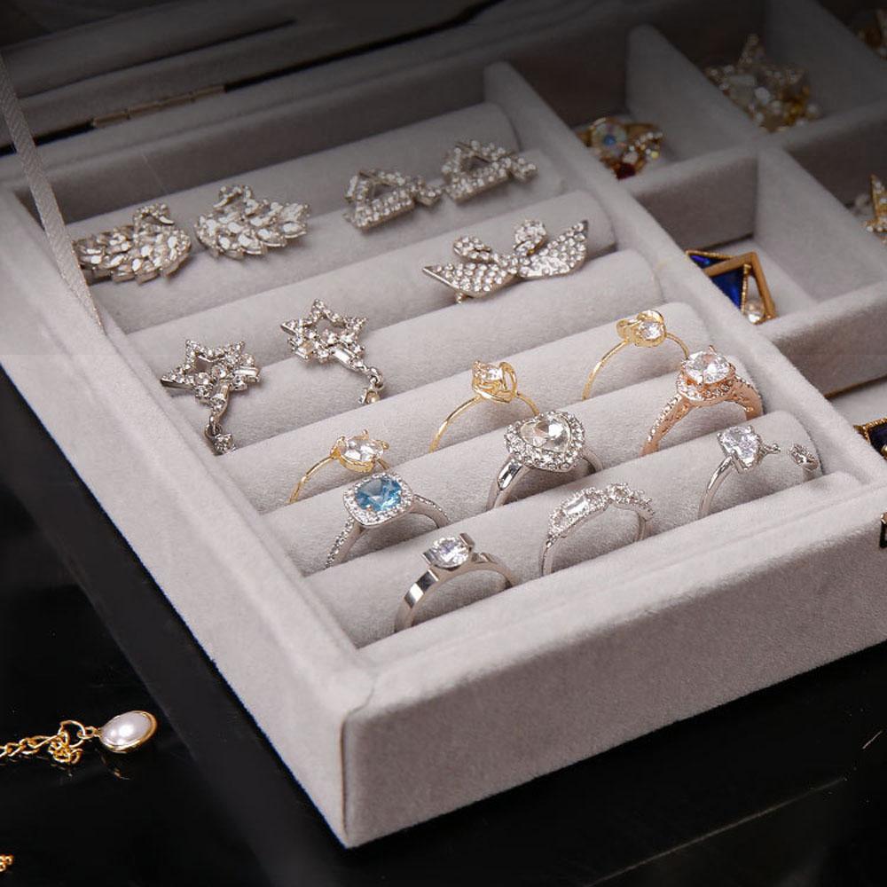 Ring Earring Jewelry Box Necklace Display Tray Holder Storage Case Organizer Box Jewelry Show case