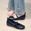 Versatile Bow Mary Jane Single Shoes Women's Summer Autumn New Gentle Shallow Mouth Flat Bottom Small Leather Shoes