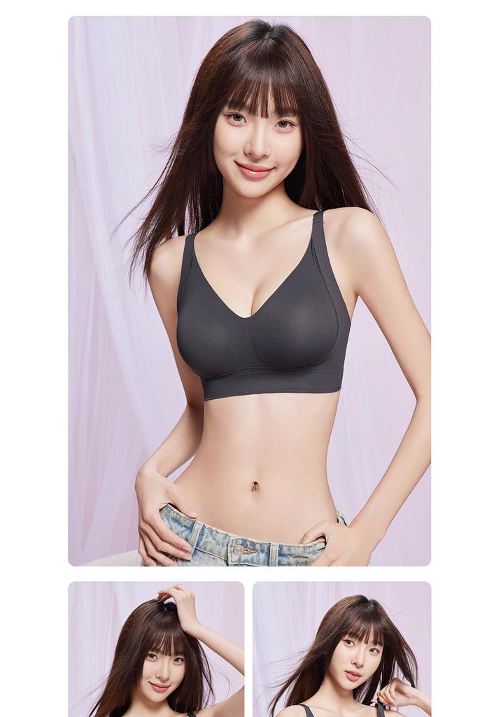 Soft support seamless bra with small chest, gathered and lifted to prevent sagging, without steel rings, comfortable and beautiful back underwear