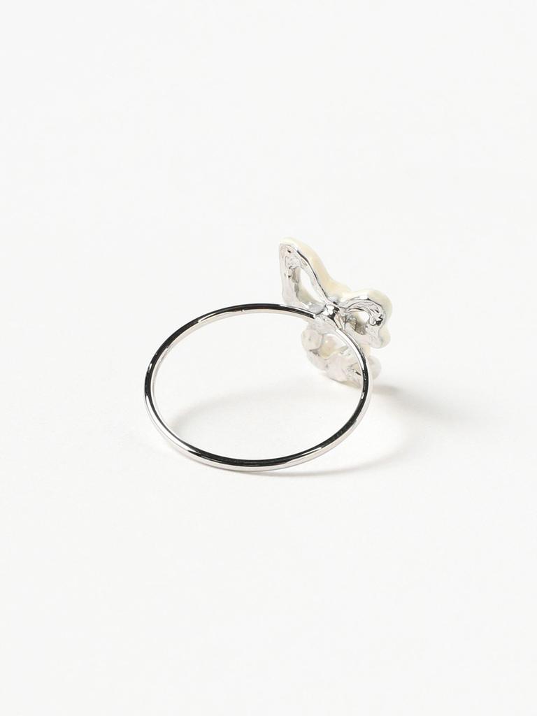 Ray Beams Hand-Painted Ribbon Pearl Ring for Women, White/Free