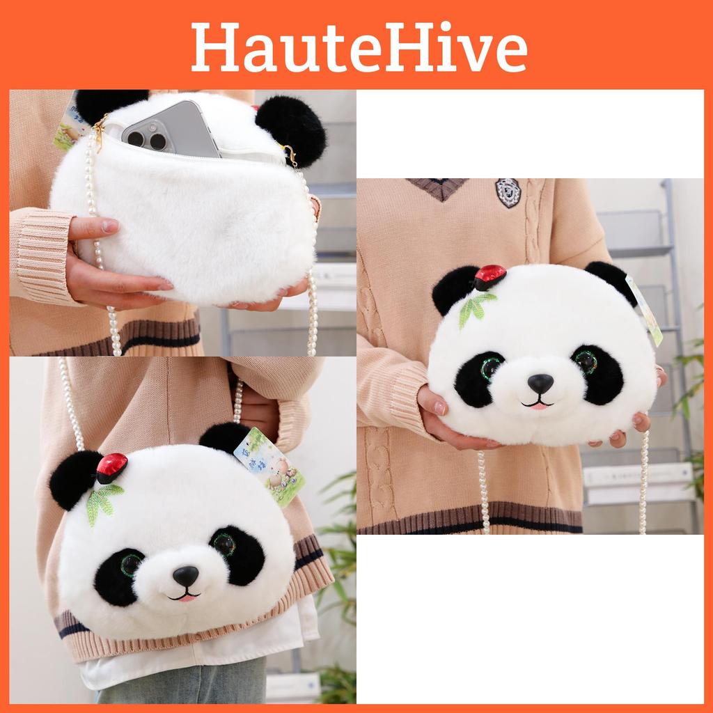 New Cartoon Panda Chain Bag Outdoor Lovely Plush Doll Messenger Bag