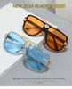 Trendy European-American Retro Square Frame Men's Metal Sunglasses