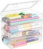 4pcs Storage Box Transparent Stationery Pen Children's Crayon Pen Bag Desktop Storage Organizing Storage Items