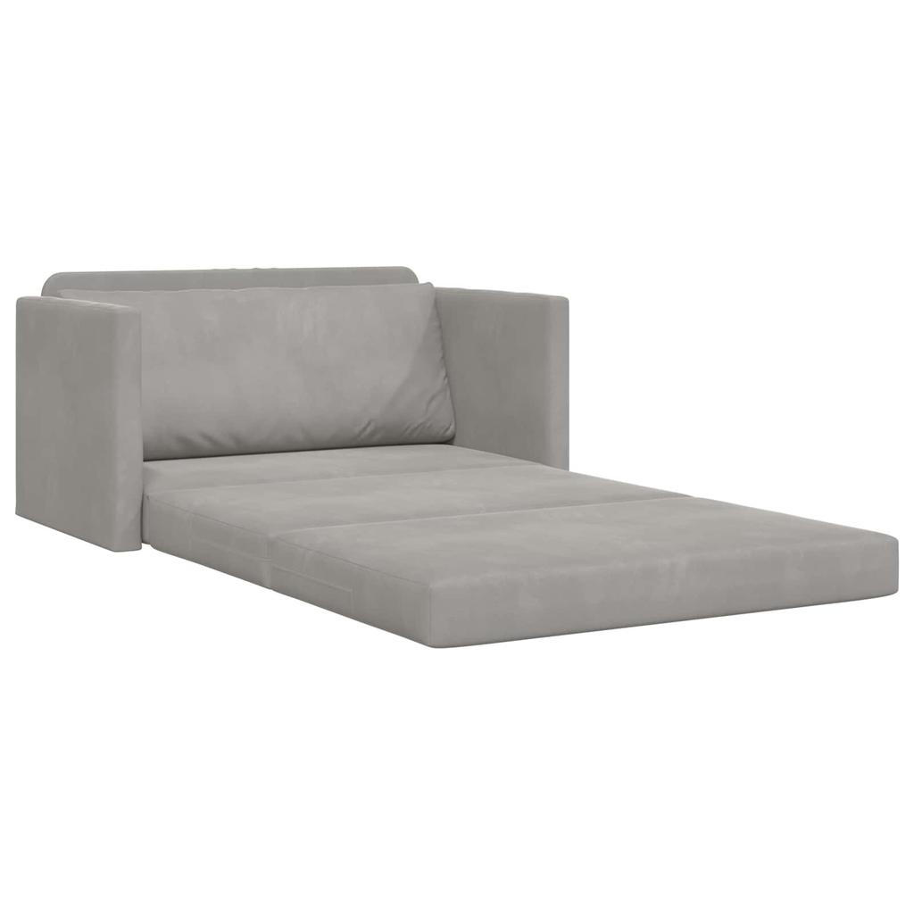 Grey Velvet Sofa Bed 124 X 71 X 78 Cm