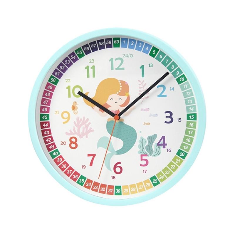Early Learning Education Clock Telling Time Teaching Clock for Kids Wall Clock Colorful Children Clock, Easy to Read