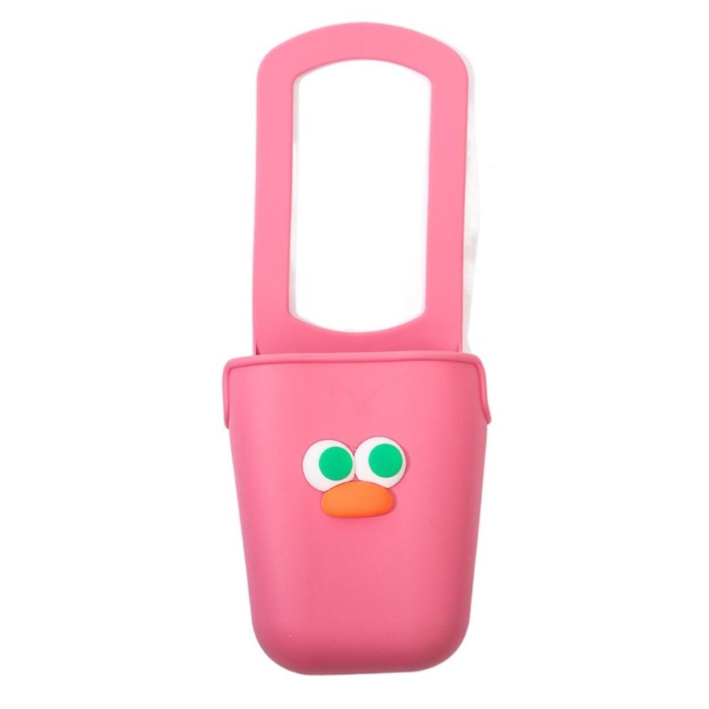 

Cute Baby Stroller Cup Rack Cartoon Face Kitchen Storage Bag Silicone Cup Holders Wheelchairs розовый