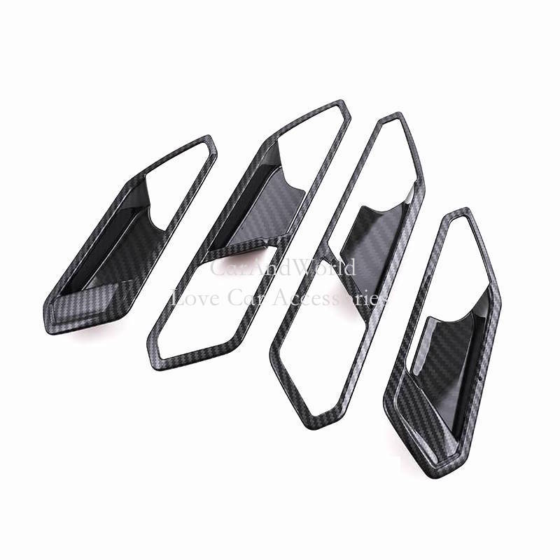 ABS fibră de carbon interior mâner ușii suport bol ornamente capac autocolant accesorii auto pentru Volkswagen VW Tiguan