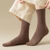 Women Mid-calf Socks High Elastic Breathable Socks Sweat-absorbent Stockings Soft Solid Color Bootie Socks Thick Warm Socks for Fall Winter