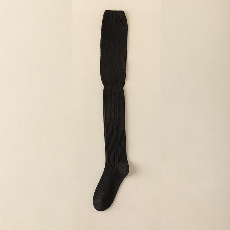 Wear Boots Piled Over Knee Socks Women'S Stockings Women'S Autumn And Winter Japanese Twist Pattern High Tube Knee Pads Thigh Socks