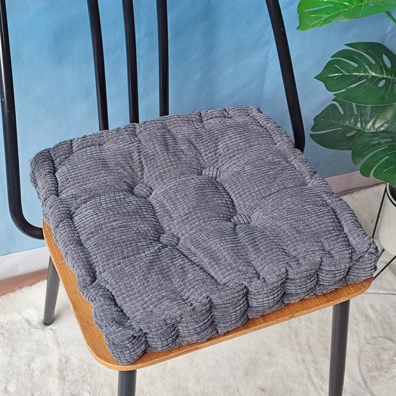 Blue Corn Grain Square Seat Cushion 38x38cm, Polyester Fiber Chair Pad for Office Living Room Bedroom Car Seat