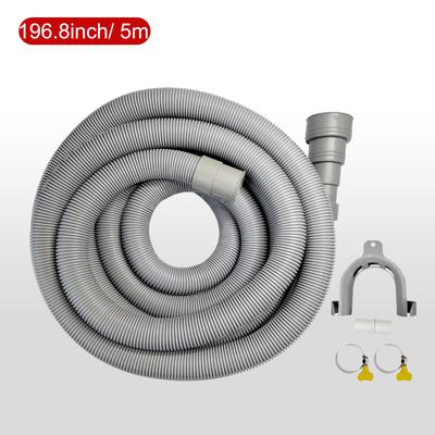 1pc Washing Machine And Dishwasher Drain Pipe Kit, Including Flexible Corrugated Pipe, Extension Adapter And Hose Clamp