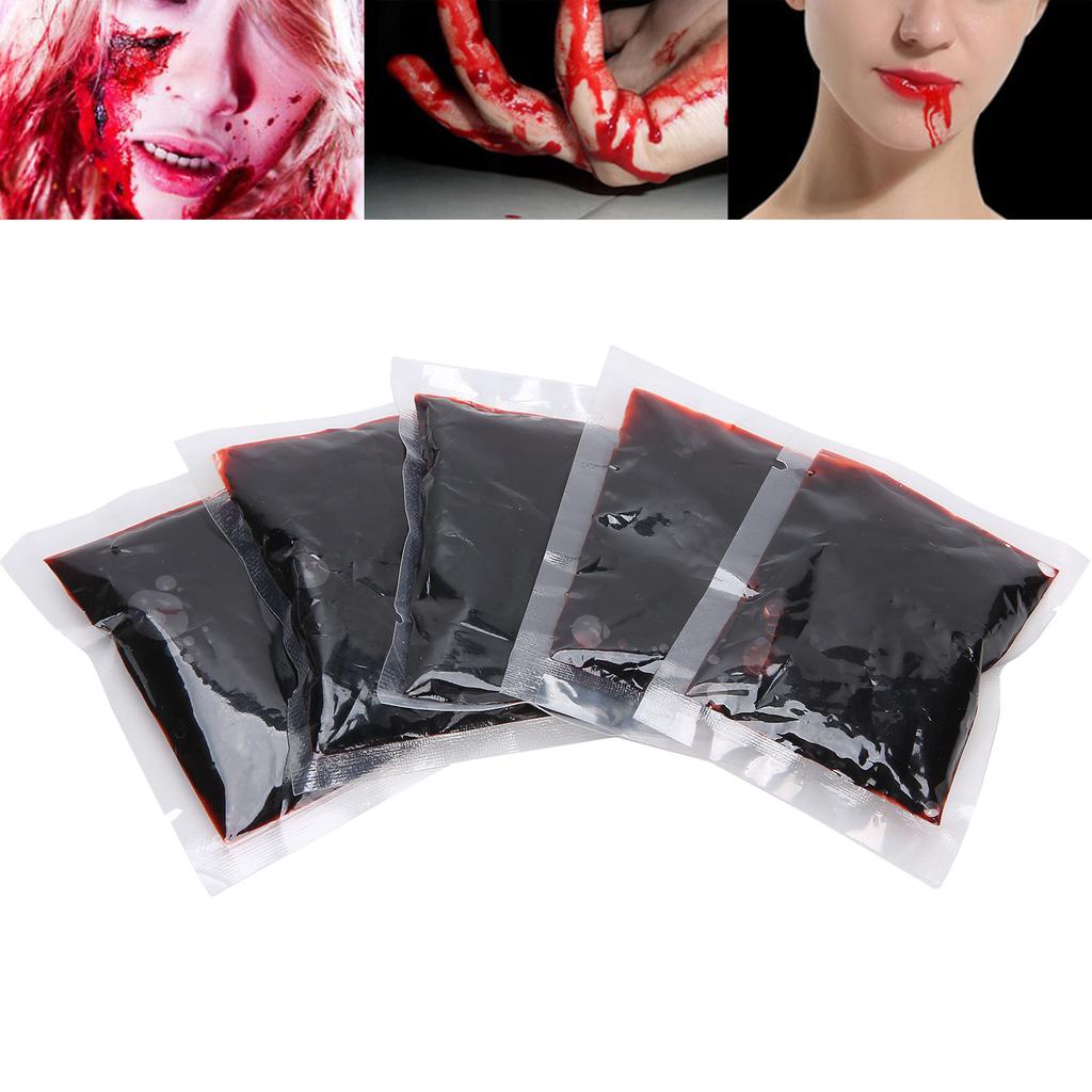 5pcs 20ml Halloween Blood Bag Costume Party Fake Blood Cosplay Props Party Decoration