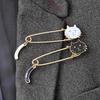 Blucome New Design Dripping Oil Cute Cat Wags Its Tail Animal Brooch Accessories Brooch