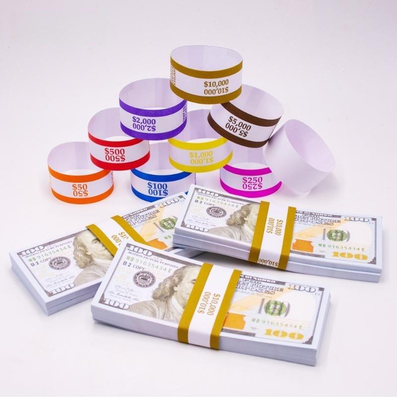Fasce per Banconote Autoadesive 100 Pezzi Fasce per Valuta Assortite per Risparmio di Contanti Domestico Uso Piccola Impresa