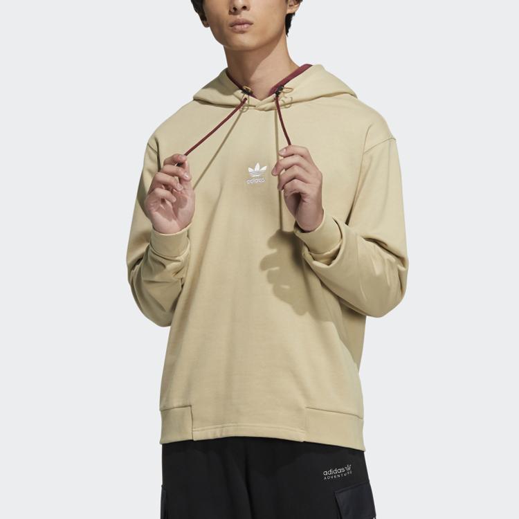 Adidas Moletom Originals Trefoil CNY Cor Sólida Logo Pulôver Moletom Masculino Castanho-Pradaria HC0563