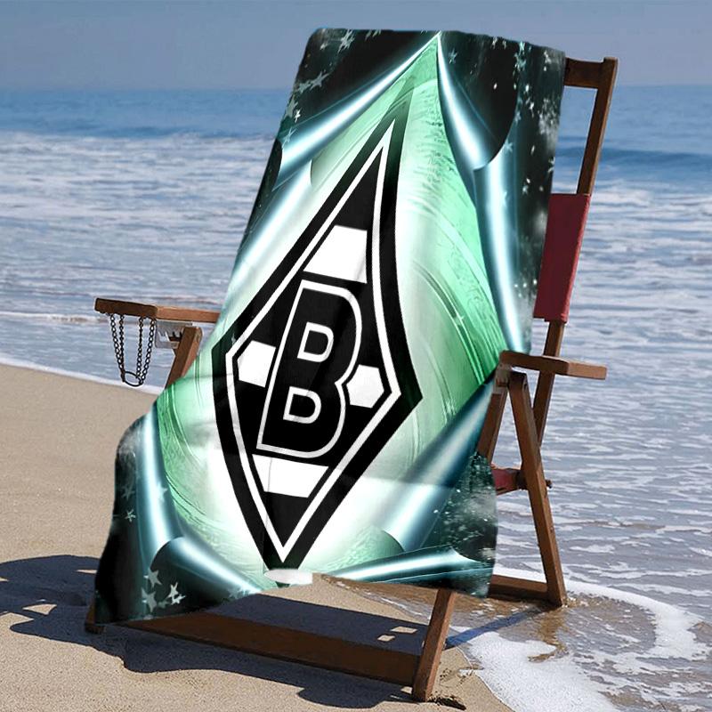 Beweis Strandtuch mit Borussia Mönchengladbach Logo Muster - weich, saugfähig, schnelltrocknend, maschinenwaschbar - perfekt zum Schwimmen, Camping, Baden