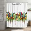 Tropical Parrots Shower Curtain – Colorful Casa del Mar Bathroom Decor | Waterproof Floral Design for Home