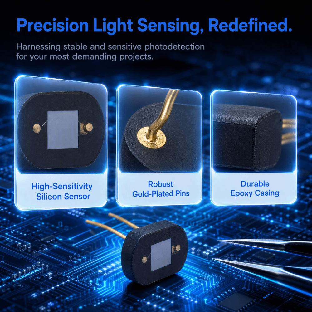 Light Sensitive Visible Light Detector Silicon Photocell  Light Detection