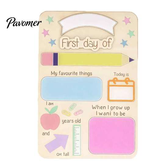 Magnetisches Tisch-Message-Board, Schild für den ersten und letzten Schultag für Kinder, Wiederverwendbares Holz-Memo-Kreidetafel-Schild, Niedliches Schreibschild für tägliche Notizen und Zeitpläne