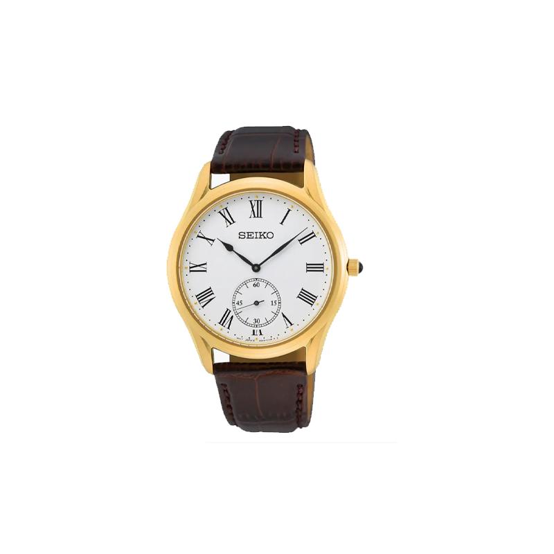 SEIKO 50 meters waterproof Quartz cowhide strap men s watch white dial SRK050P синий