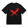 Men's Trend Breathable Classic T-Shirt Raw Red X Artwork Round Neck Cotton Tee