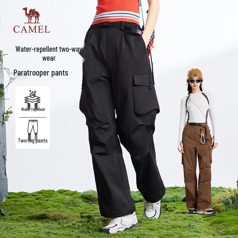 Camel Women s Wide-Leg Cargo Jogger Pants M24CAWI757 L