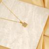 Simple High-End Geometric Necklace Female Zircon Titanium Steel Gold Pendant
