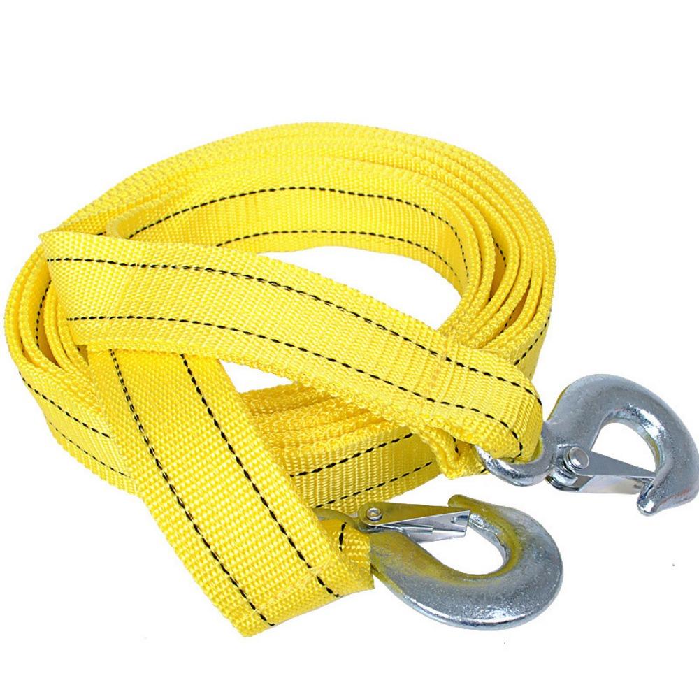 4M Car Tow Cable Heavy Duty 5 Ton Trailer Double Thick Traction Strap with Hook Rope for Vehicle Recovery Transportation Pile