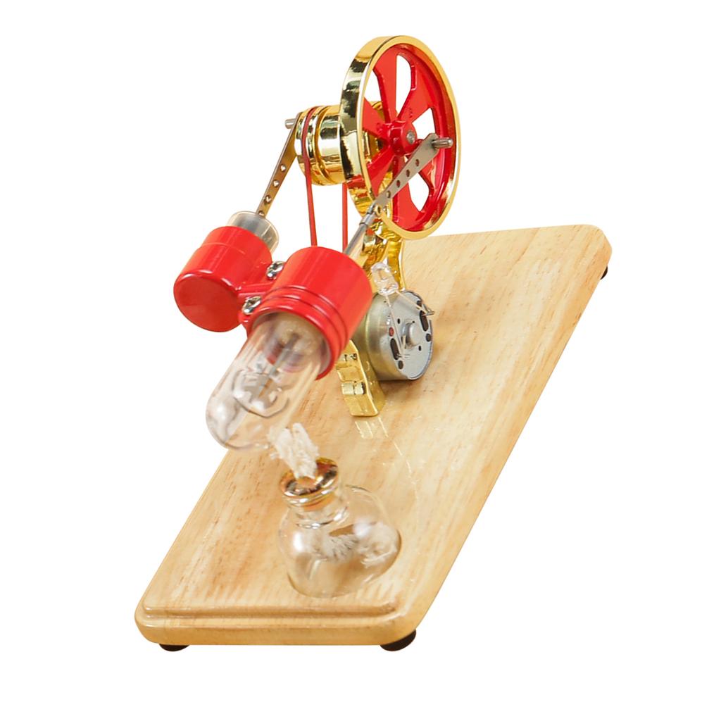 Mini Hot Air Stirling Engine Motor Model Colorful LED Electricity Power Generator Educational Science Kit for Kids