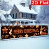 Merry Christmas Fence Banner, Deer & Jingle Bells Indoor Outdoor Design, Polyester Outdoor Yard Fence Lawn Garage Porch Balcony Decoration