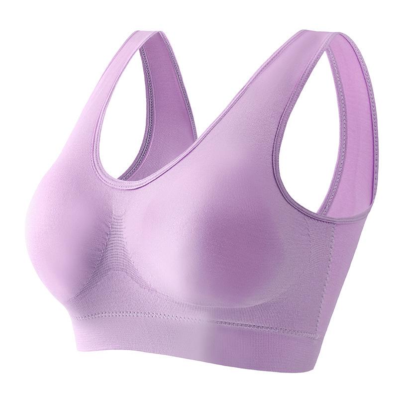 Bezszwowy biustonosz sportowy damski: Bez fiszbin, krzyżowy krój na plecach, idealny do jogi, biegania i fitnessu, dostępny w dużych rozmiarach