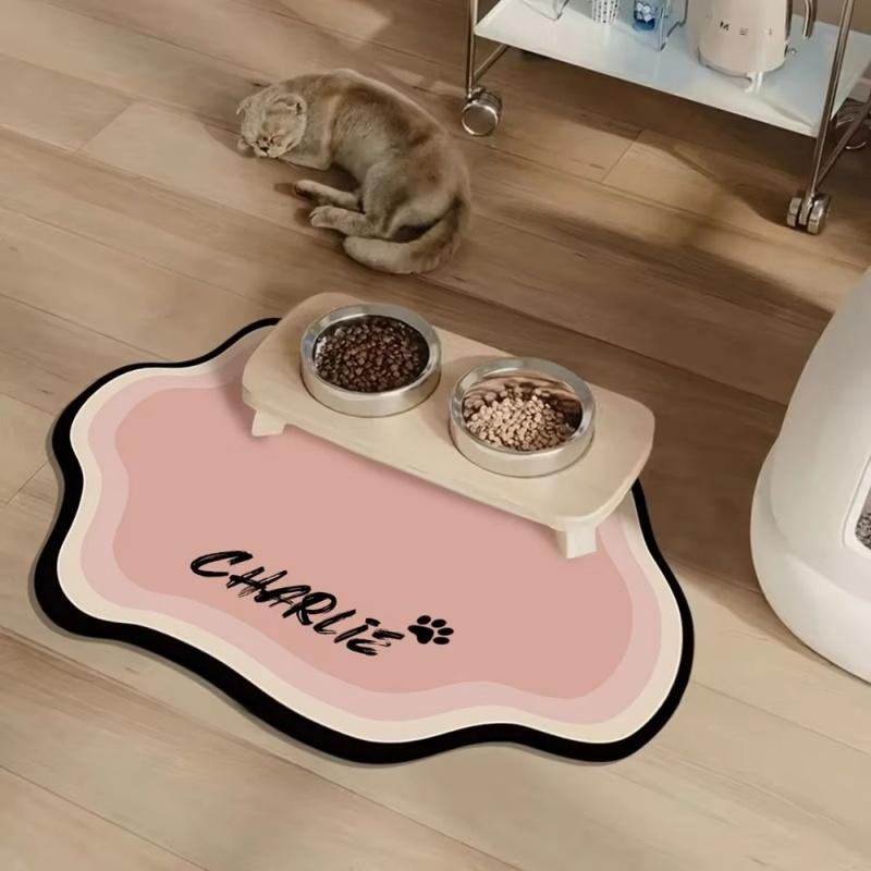 Cute Shape Diatomite Pet Feeding Mat, Non-Slip Universal Dining Mat for Dogs & Cats, Practical Home Decor
