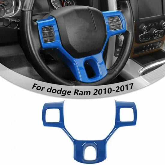 Interior Steering Wheel Trim Cover Accessories For 2011-2018 Dodge Ram 1500 Blue