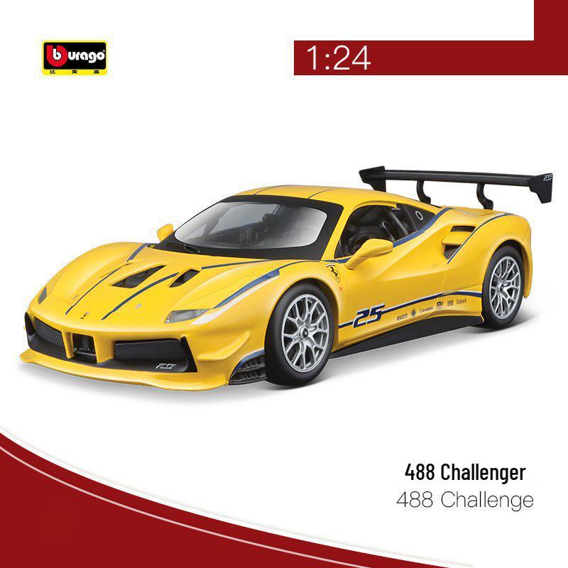 

Bimego Ferrari 488 1:24 Литая модель автомобиля - Гоночное украшение и подарок на День святого Валентина.